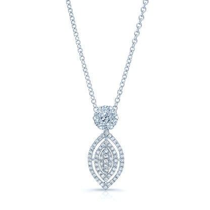 Diamond Marquise Pendant In 14k White Gold