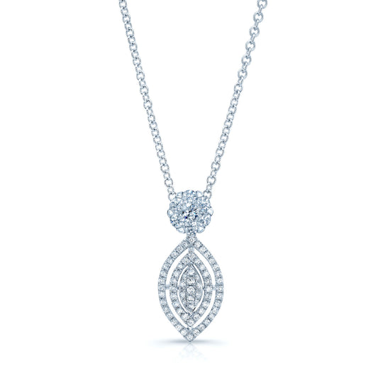 Diamond Marquise Pendant In 14k White Gold