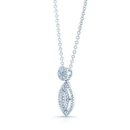 Diamond Marquise Pendant In 14k White Gold