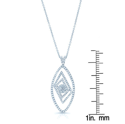 Diamond Marquise Pendant In 14k White Gold 18 Inch Length