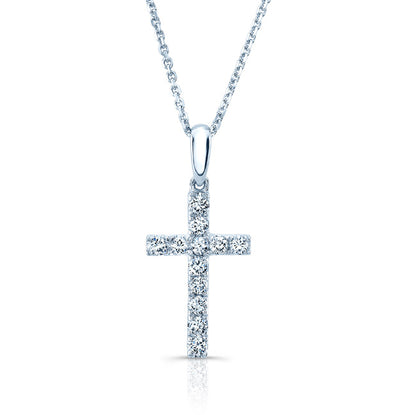 Diamond Cross Pendant In 14k White Gold (1/3 Ct.tw.)