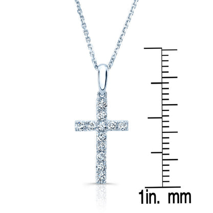 Diamond Cross Pendant In 14k White Gold (1/3 Ct.tw.)