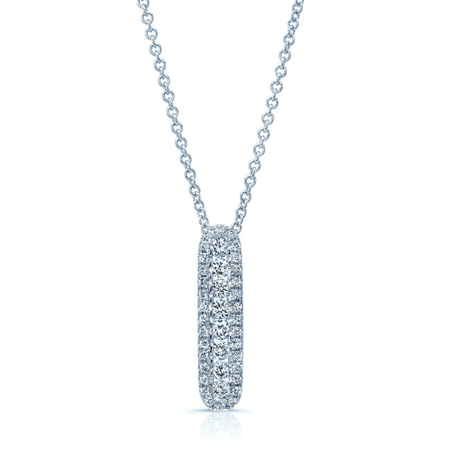 Diamond Stick Pendant In 14k White Gold (3/8 Ct.tw.)