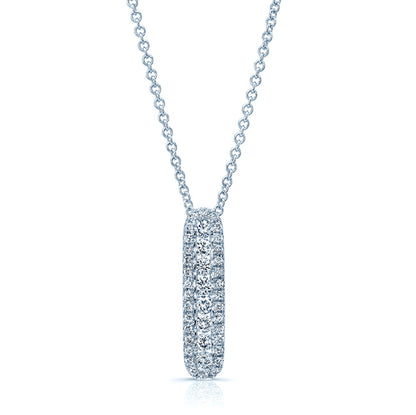 Diamond Stick Pendant In 14k White Gold (3/8 Ct.tw.)