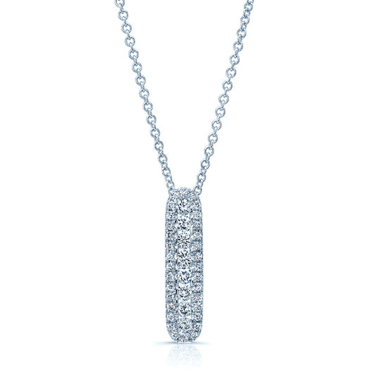 Diamond Stick Pendant In 14k White Gold (3/8 Ct.tw.)