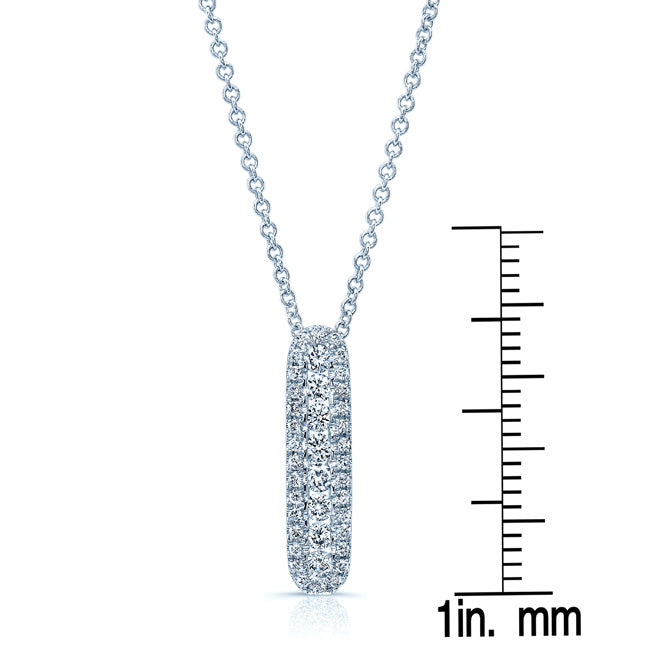 Diamond Stick Pendant In 14k White Gold (3/8 Ct.tw.)