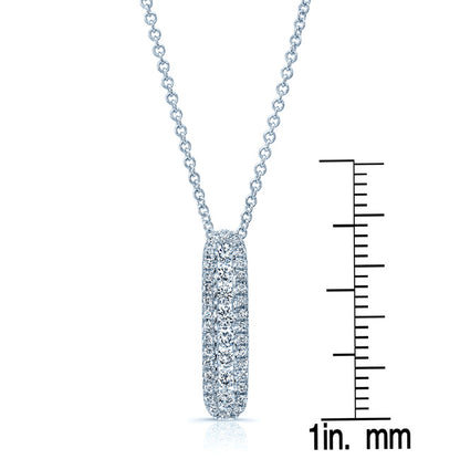 Diamond Stick Pendant In 14k White Gold (3/8 Ct.tw.)