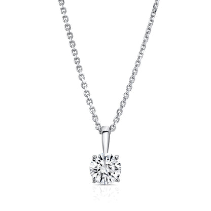Round Diamond Solitaire 1/2ct Pendant In 14k White Gold