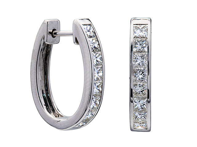 Princess Cut Diamond Earrings In 14k White Gold (1/2 Ct.tw.)