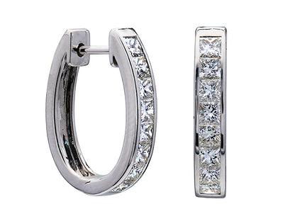 Princess Cut Diamond Earrings In 14k White Gold (1/2 Ct.tw.)