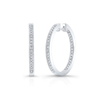Diamond Classic Inside-Out Hoop Earrings In 14k White Gold 5/8ctw