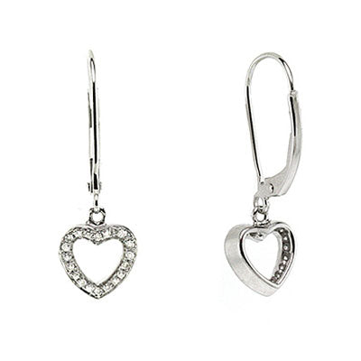 Heart Shaped Diamond Earring In 14k White Gold