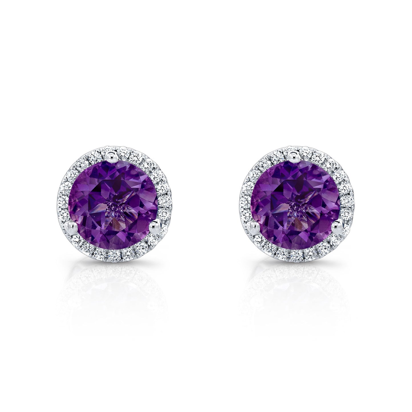 Amethyst & Diamond Earrings