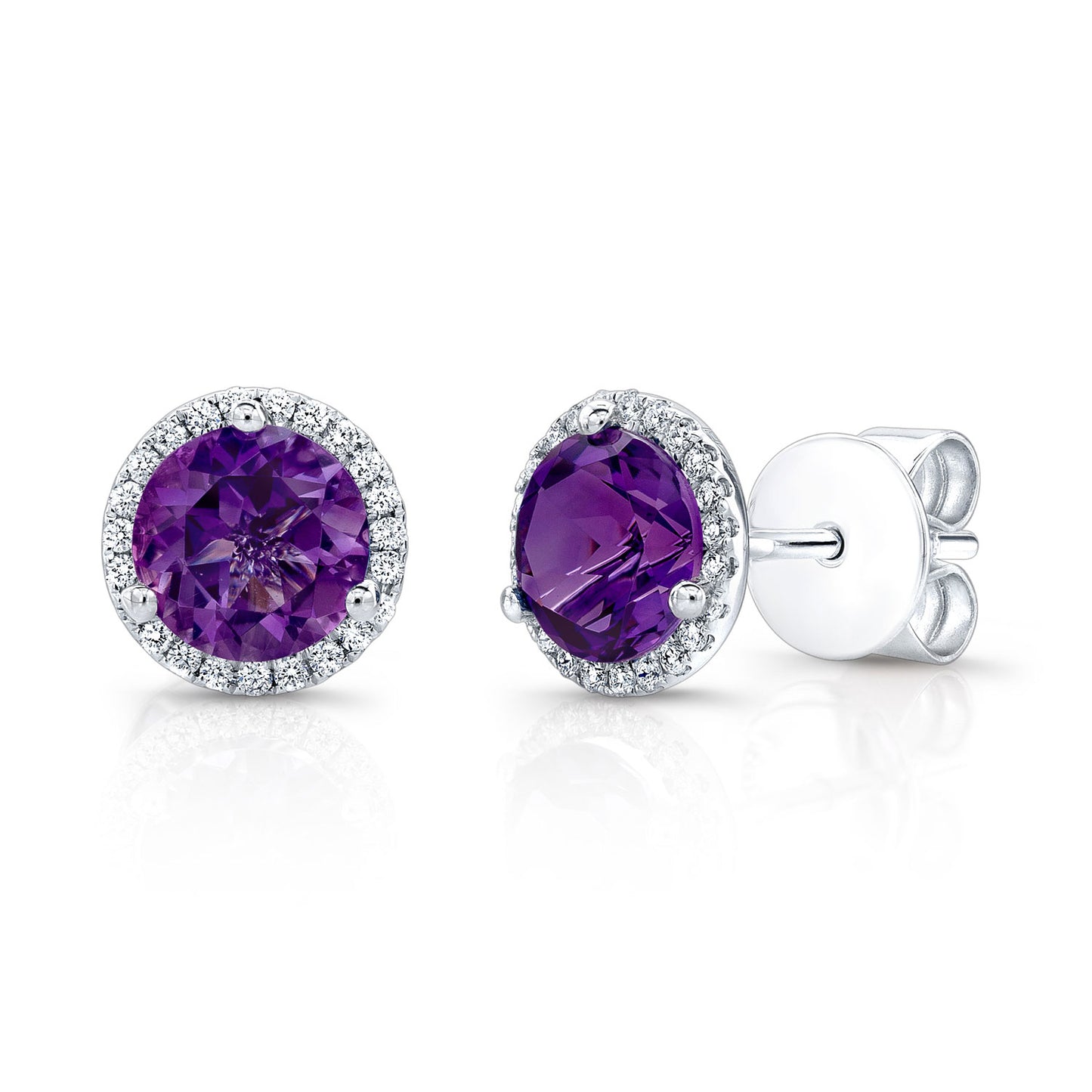 Amethyst & Diamond Earrings
