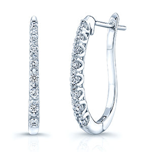 Diamond Hoop Earring In 14k White Gold (1/4 Ct.tw.)