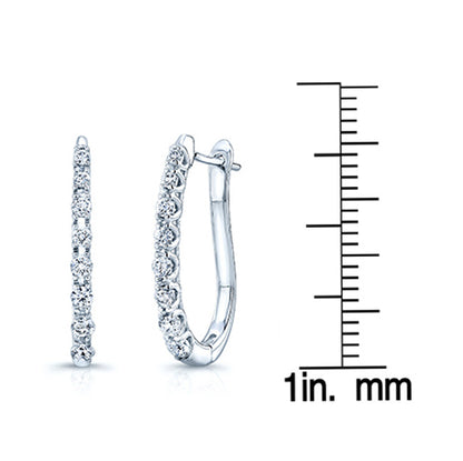 Diamond Hoop Earring In 14k White Gold (1/4 Ct.tw.)