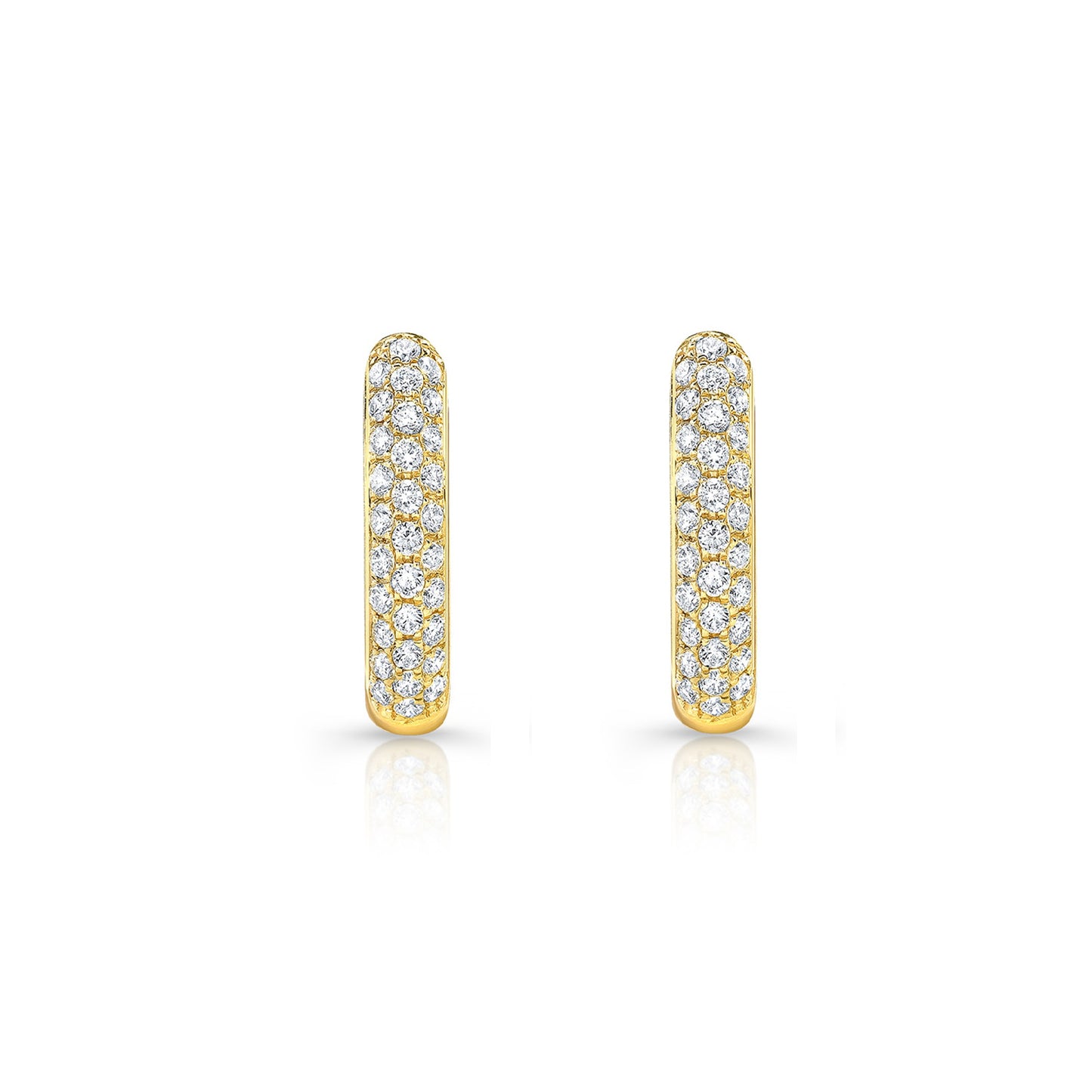 Micro Pave Diamond Huggie Earrings In 14k Yellow Gold 1/3ctw