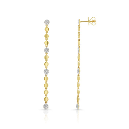 Diamond Linear Drop Earrings in 14K Yellow Gold 1/8ctw