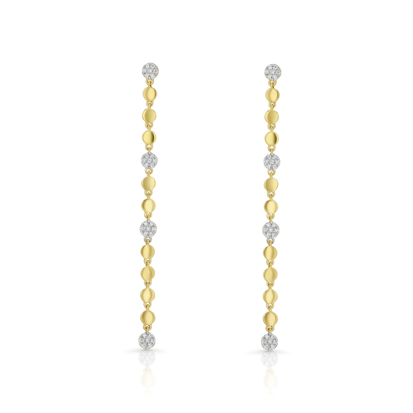 Diamond Linear Drop Earrings in 14K Yellow Gold 1/8ctw