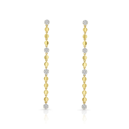 Diamond Linear Drop Earrings in 14K Yellow Gold 1/8ctw