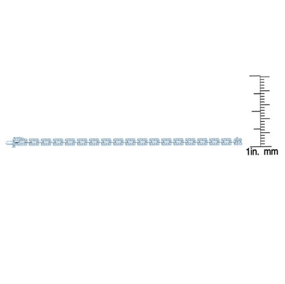 Diamond Pave Rectangle Link Bracelet In 14k White Gold (7.5 Inch)