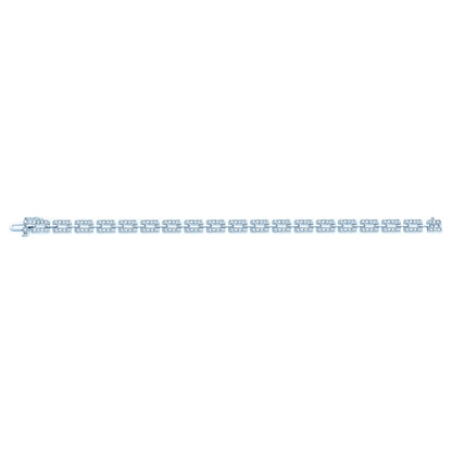 Diamond Pave Rectangle Link Bracelet In 14k White Gold (7.5 Inch)
