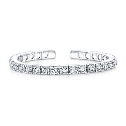 Diamond Flexible Cuff Bracelet In 18k White Gold 5.50ctw