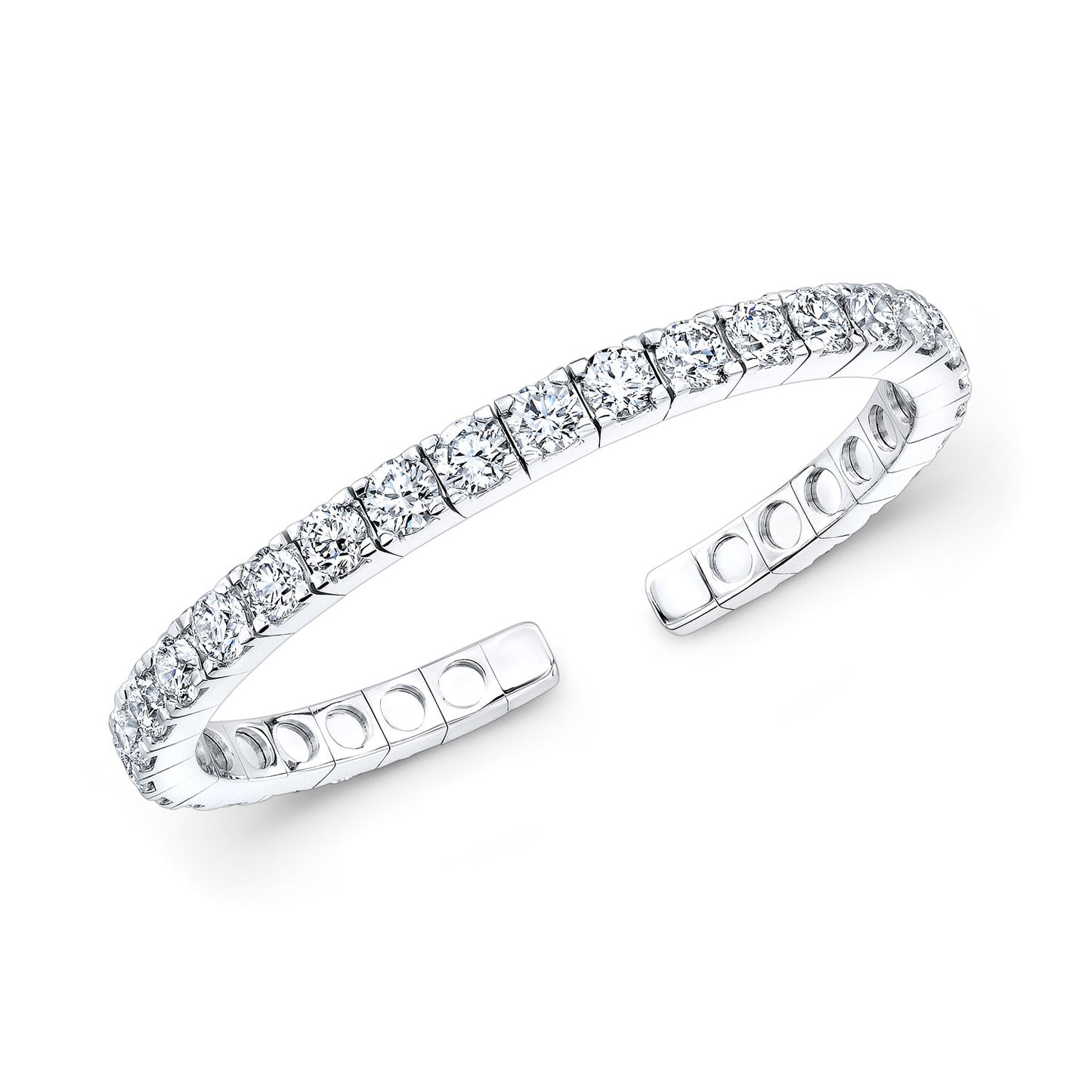 Diamond Flexible Cuff Bracelet In 18k White Gold 5.50ctw