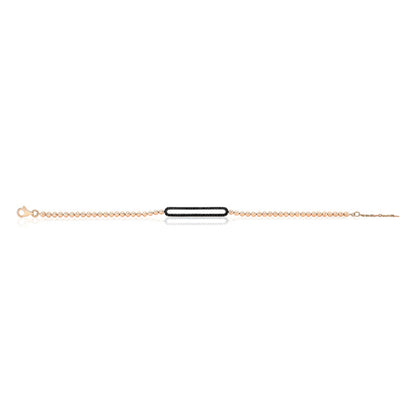 Black Diamond Pave Open Bracelet In 14k Rose Gold (1/4 Ct.tw.)