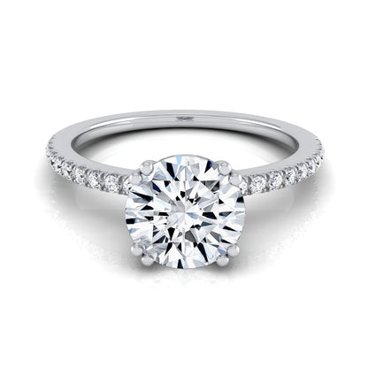 1 1/6ctw Round Diamond Classic Petite Split Prong Igi-certified Engagement Ring In 14k White Gold