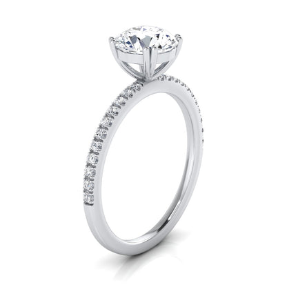 1 1/6ctw Round Diamond Classic Petite Split Prong Igi-certified Engagement Ring In 14k White Gold