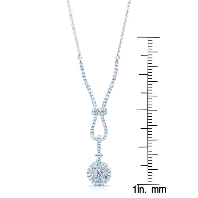 Diamond Cluster Riata Necklace In 14k White Gold