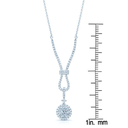 Diamond Cluster Riata Necklace In 14k White Gold