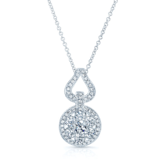 Diamond Equestrian-inspired Pendant In 14k White Gold 1ctw