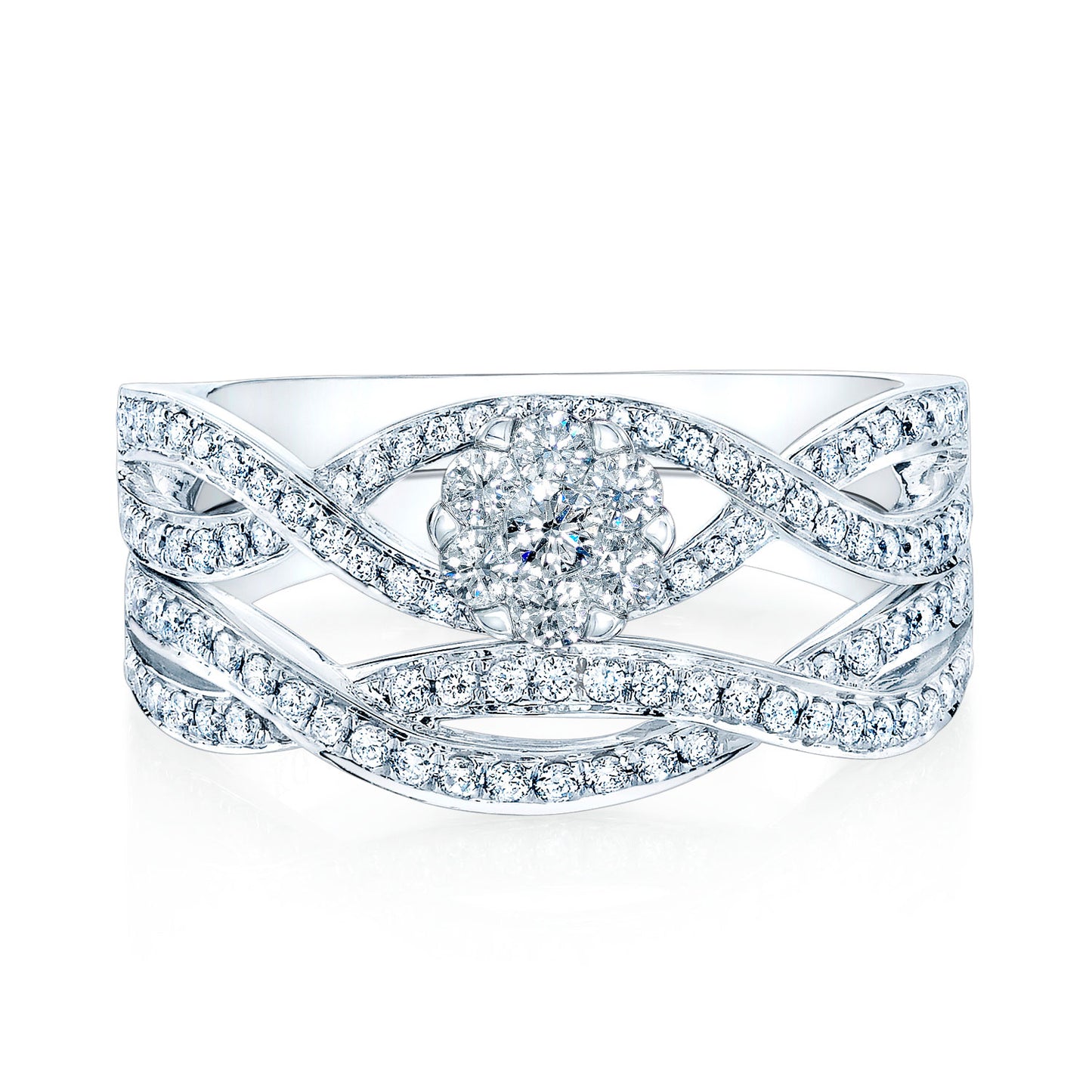 Diamond Infinity Eng Ring In 14k White Gold