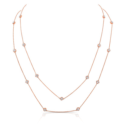 Diamond By The Yard Necklace In 18k Rose Gold (1 3/4 Ct. Tw.)