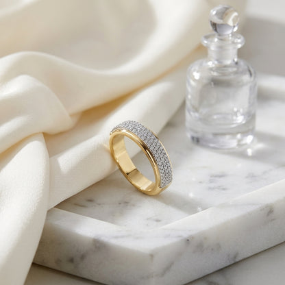 Diamond Pave Ring In 18k Two Tone Gold — atelier still life