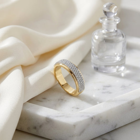 Diamond Pave Ring In 18k Two Tone Gold — atelier still life