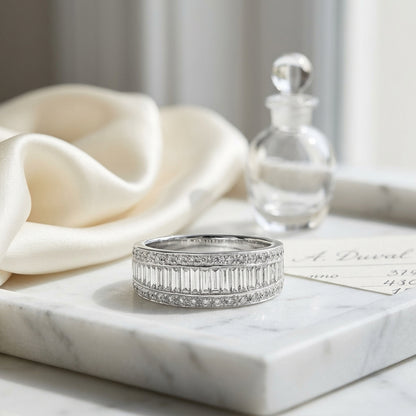Diamond Channel Baguette Ring In 18k White Gold — atelier still life