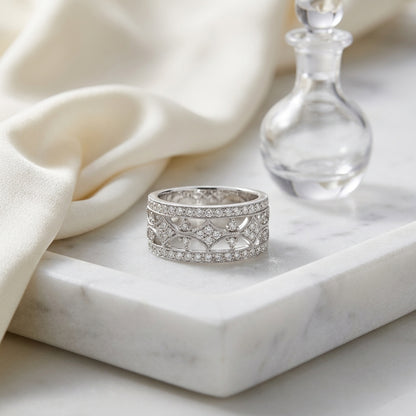 Diamond Pave Band In 18k White Gold — atelier still life