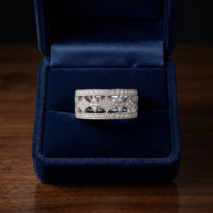 Diamond Pave Band In 18k White Gold — gift presentation