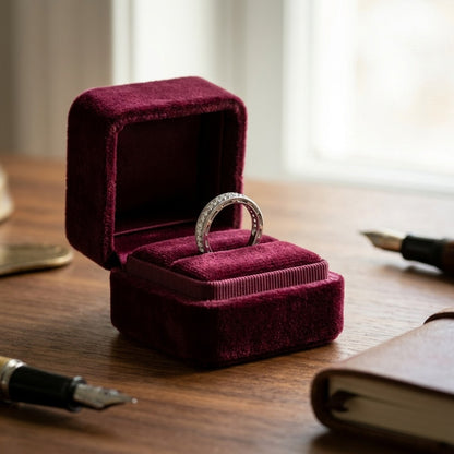 Pave Diamond Band in 18k White Gold (1/2 Ct. Tw.) — velvet box