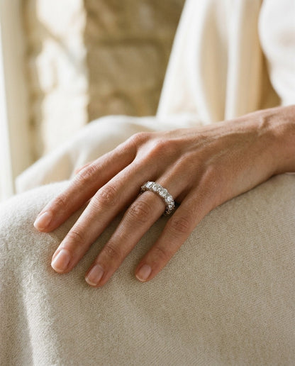 Diamond 4-1/4ctw Eternity Ring In 18k White Gold — portrait close