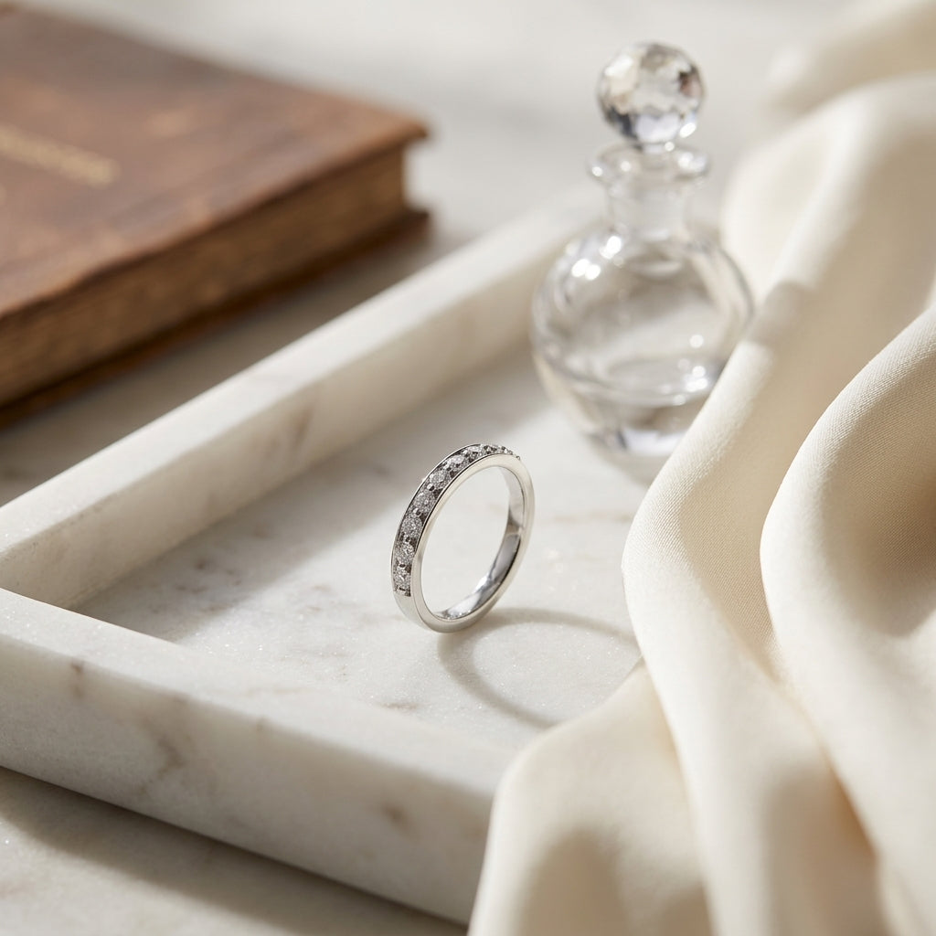 Pave Diamond Ring In 18k White Gold (1/4 Ct. Tw.) — atelier still life