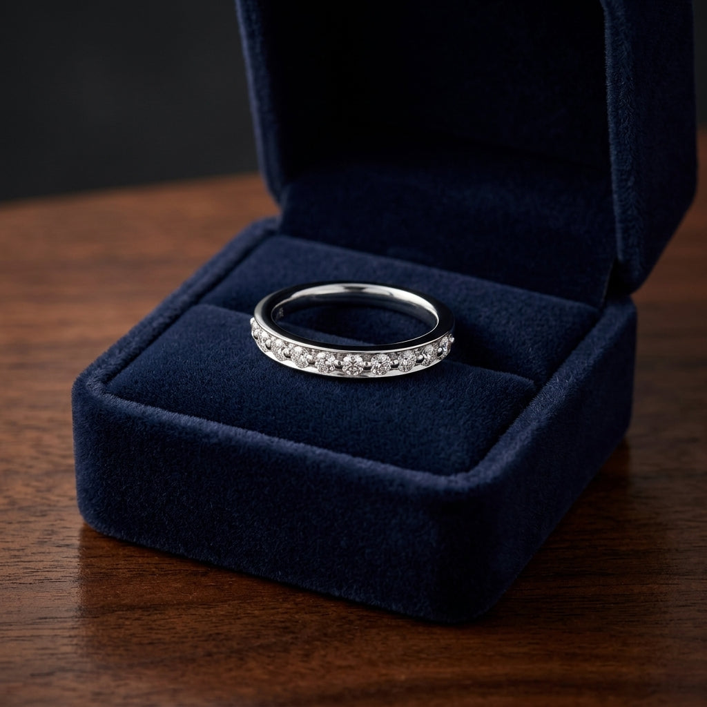 Pave Diamond Ring In 18k White Gold (1/4 Ct. Tw.) — gift presentation