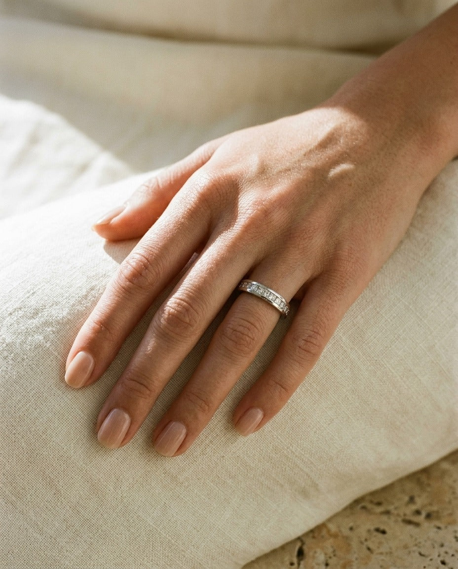 Princess Diamond Eternity Ring In 18k White Gold (1.85 Ct. Tw.) — portrait close