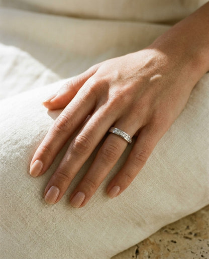 Princess Diamond Eternity Ring In 18k White Gold (1.85 Ct. Tw.) — portrait close