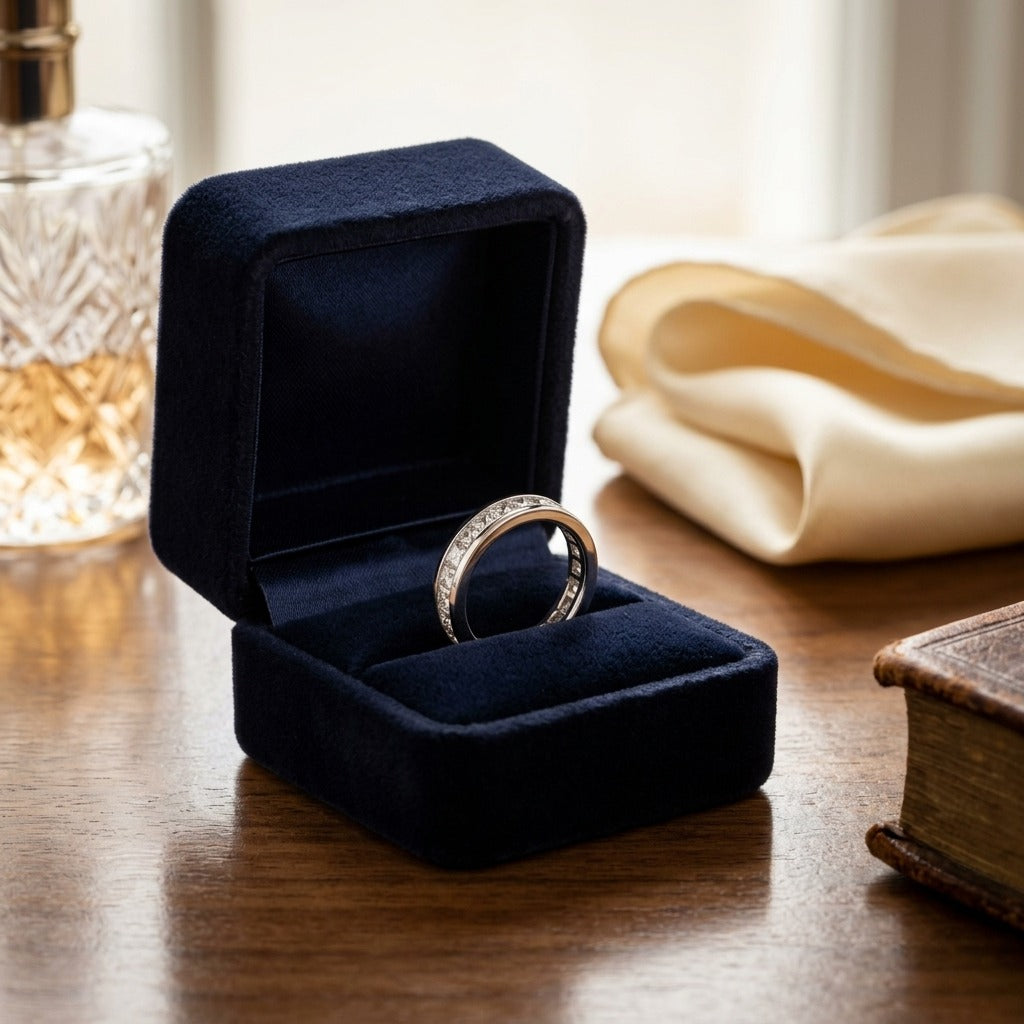 Princess Diamond Eternity Ring In 18k White Gold (1.85 Ct. Tw.) — velvet box