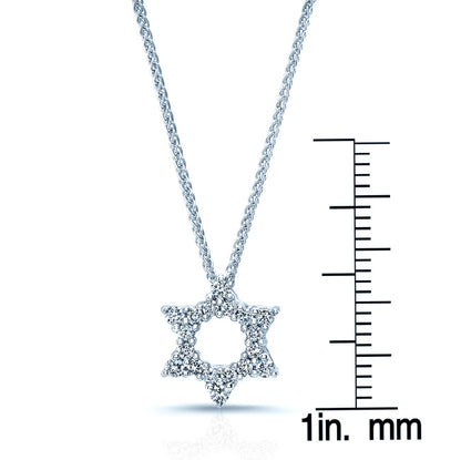 Diamond 1/4ctw Star Pendant In 18k White Gold