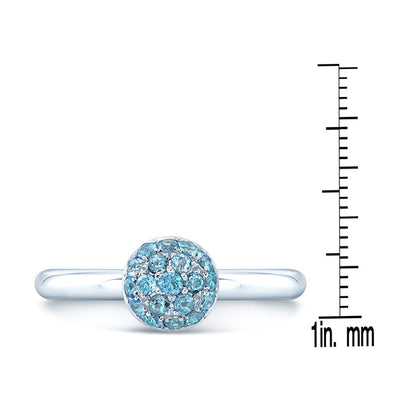 Blue Topaz Stackable Ring In 14k White Gold